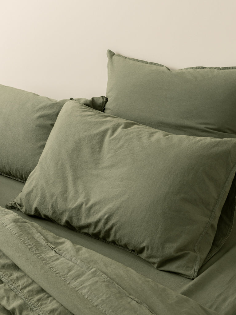 Pillowcase-Detail-Olive-Quilt-Cover-Set-Remy-Vintage-Washed-Cotton-KUUSI